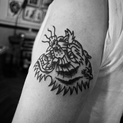 Get fierce with this traditional tiger tattoo designed by Alessandro Lanzafame.