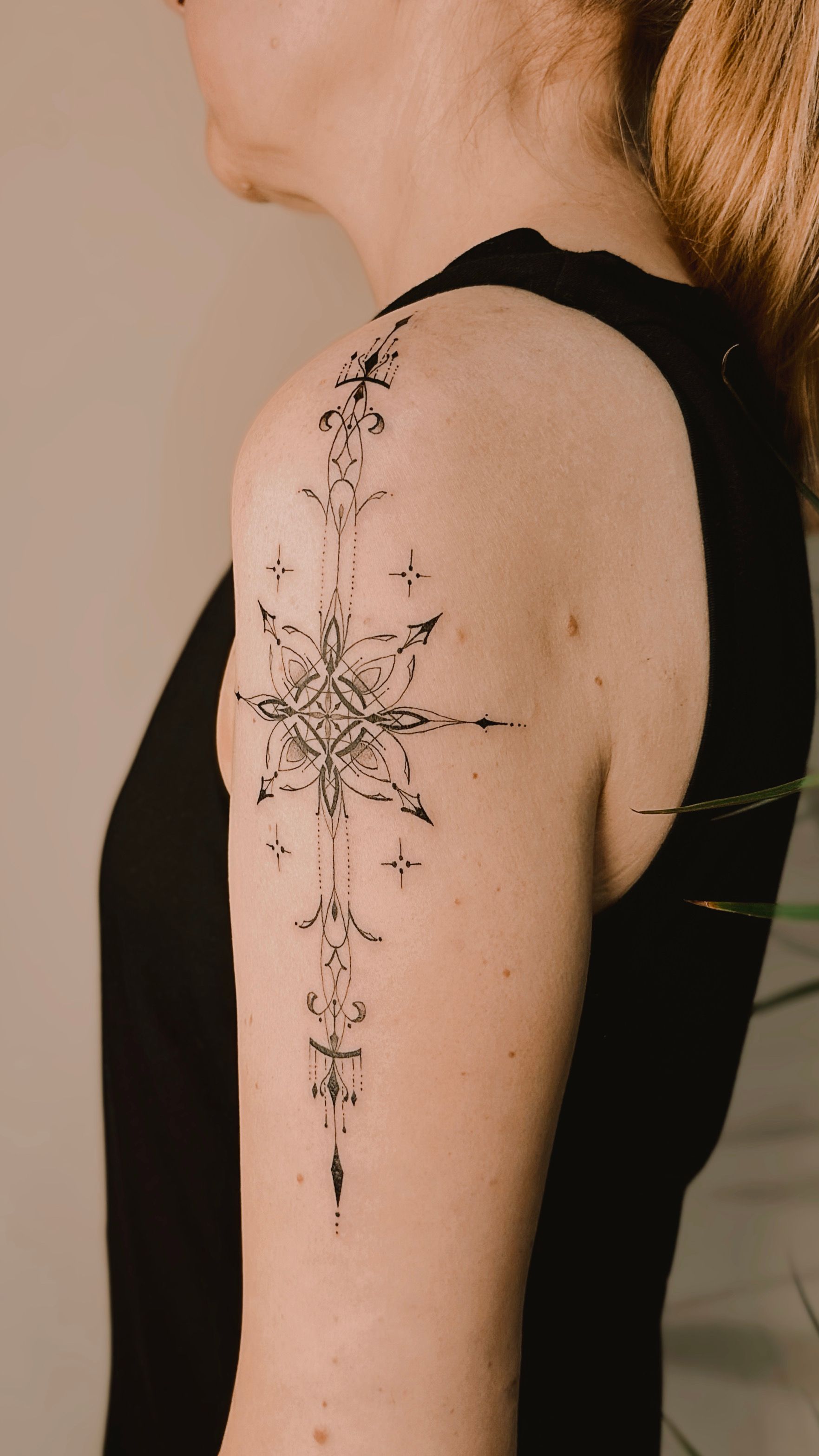 Feminine Compass Tattoo for Women