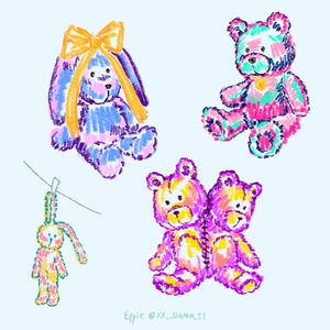 drawing style • teddybear rabbit unique design