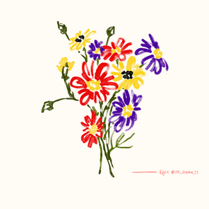 Colour Floral bouquet * watercolor style