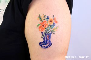 Colour Floral tattoo * Boots with flowers