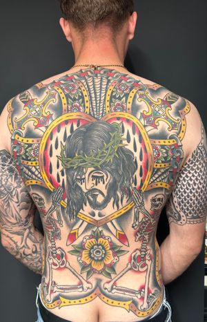 Jesus backpiece #tattoo #traditionaltattoo #jesustattoo