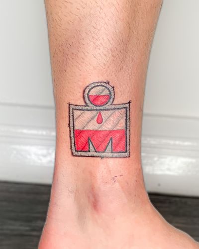 Stitch patch tattoo of the half Ironman logo