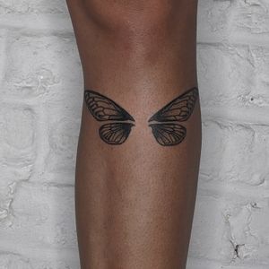 Experience the magic with wings of a fairy, hand-poked in intricate dotwork style by the skilled artists at Alien Ink. Embrace your whimsical side!