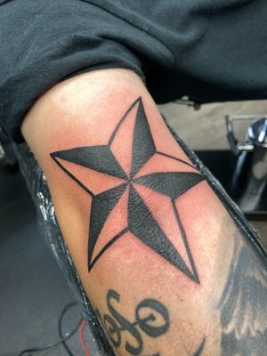 Elbow Tattoo #nautical #star #blackwork #tribal #tattooideas #ronnyeast