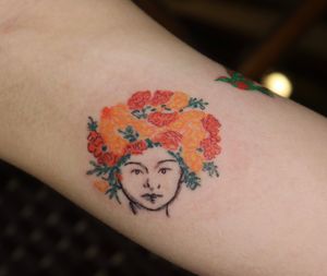 Portrait colour tattoo * oilpastel drawing watercolor style