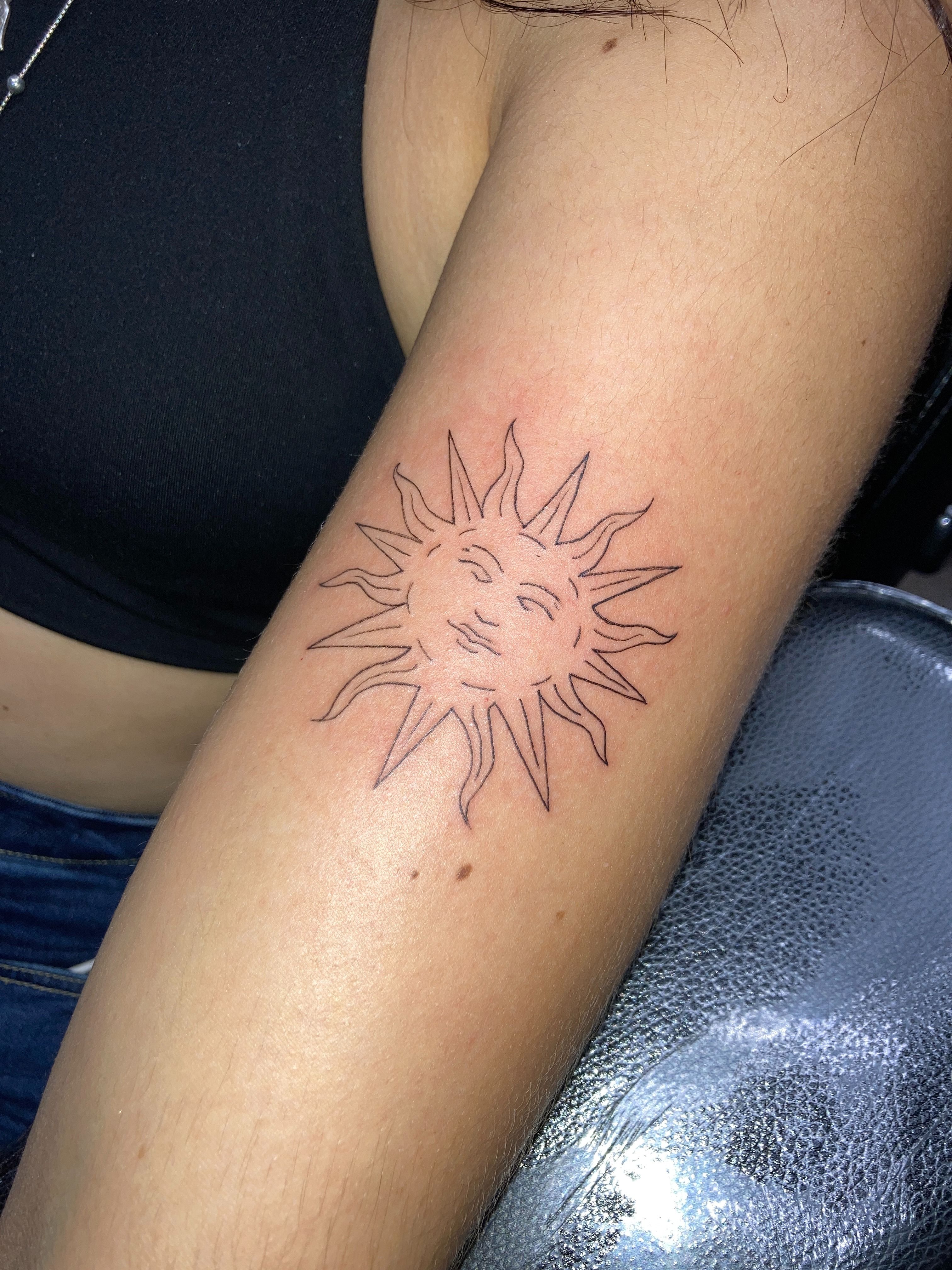 Simple Sun Fake Temporary Tattoo - Etsy
