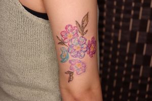Floral tattoo * oilpastel watercolor style
