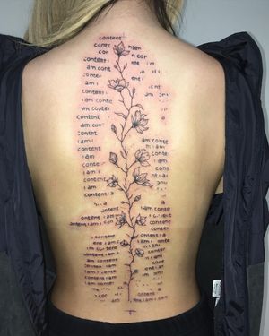 Back Piece #fineline #floral #flower #tattooideas #ronnyeast