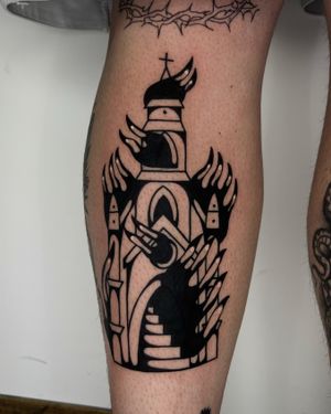 • Burning Church 🔥• cool custom calf project by our resident @nicole__tattoo 
Nicole has a few available spots this month! Get in touch!
Books/info in our Bio: @southgatetattoo 
•
•
•
#burningchurch #burningchurchtattoo #calftattoo #traditionaltattooo #darktattoo #londonink #northlondontattoo #northlondon #sgtattoo #londontattoostudio #southgate #southgatetattoo #enfield #southgatepiercing #southgateink #london #amazingink #londontattoo 