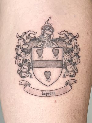 Black and grey realism family crest 