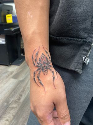 Wrist Tattoo #fineline #spider #blackandgray #tattooideas #ronnyeast