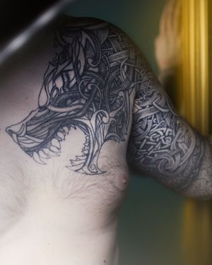 "Celebrate the fusion of Viking strength and neoviking artistry in this tattoo, a captivating journey through Nordic heritage."
