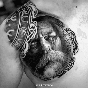 Tattoo of the God Odin in black and gray realism on the chest, by APZ in Copenhagen, Denmark.In Copenhagen, APZ, a world-class tattoo artist, crafts modern black and gray realism tattoos. His God Odin piece on a chest speaks volumes with its lifelike realistic details. APZ’s talent travels from Copenhagen to New York to Dubai, leaving impactful, soulful marks wherever he goes. Want to get a unique reminder?  APZ is here to help you.  Explore his portfolio on Instagram: @apztattoo.#surrealism #realism #black&gray #tattoodoambassador #blackandgray #realism #surrealism #microrealism