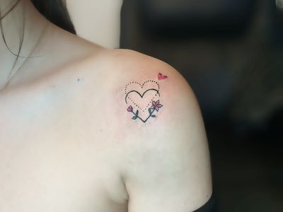 Get a unique and artistic illustrative heart tattoo designed by the talented artist Larisa Andreea Boboc. Perfect for those who appreciate intricate details and beautiful designs.