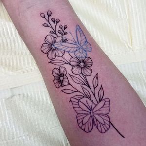 Fine line floral butterfly design request