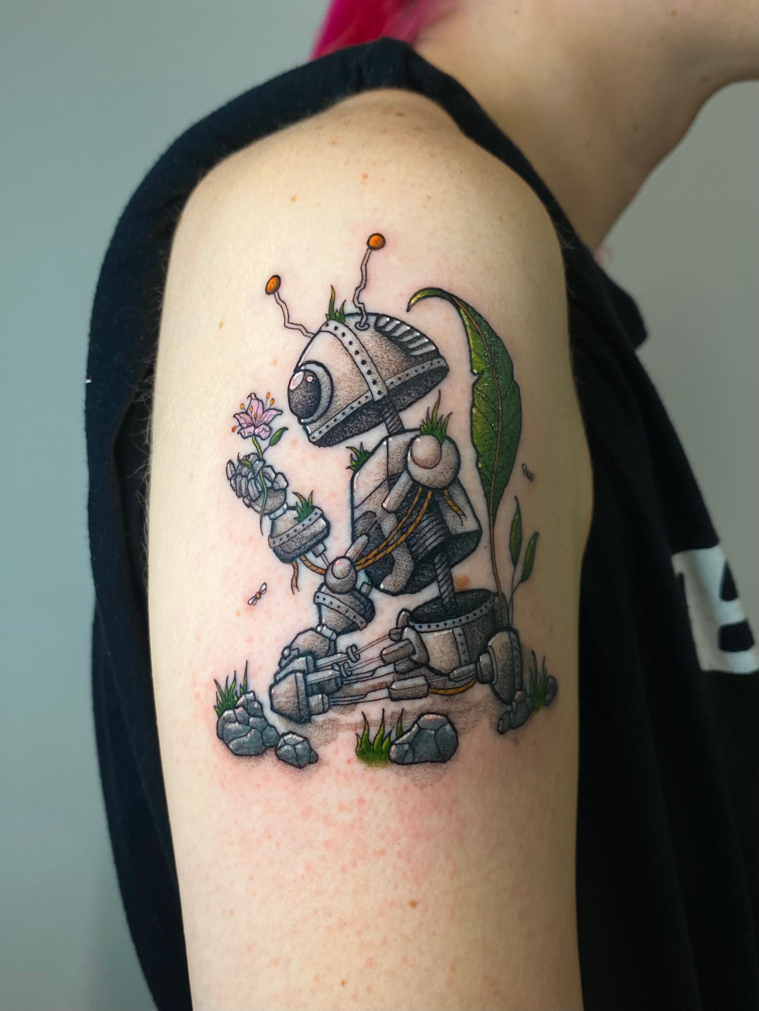 Mechanical Robot Tattoo Sticker - Bionic Electricity Body Art Waterproof  Tattoos | eBay