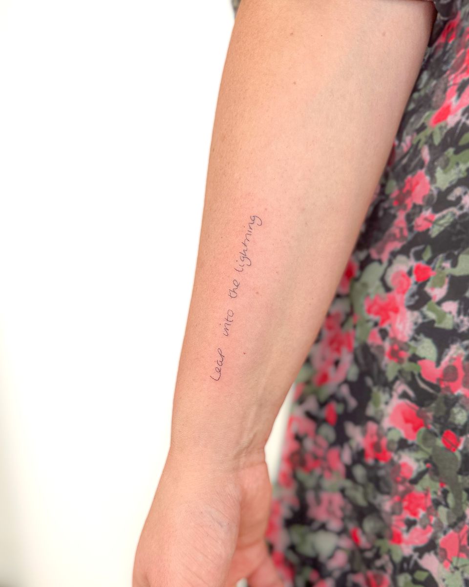 Minimalist Fine Line Script Tattoo • Tattoo uploaded by Bradley Mollett ...