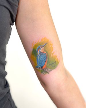 Experience the beauty of nature with this stunning realism tattoo of a colorful bird by the talented artist Bradley Mollett.