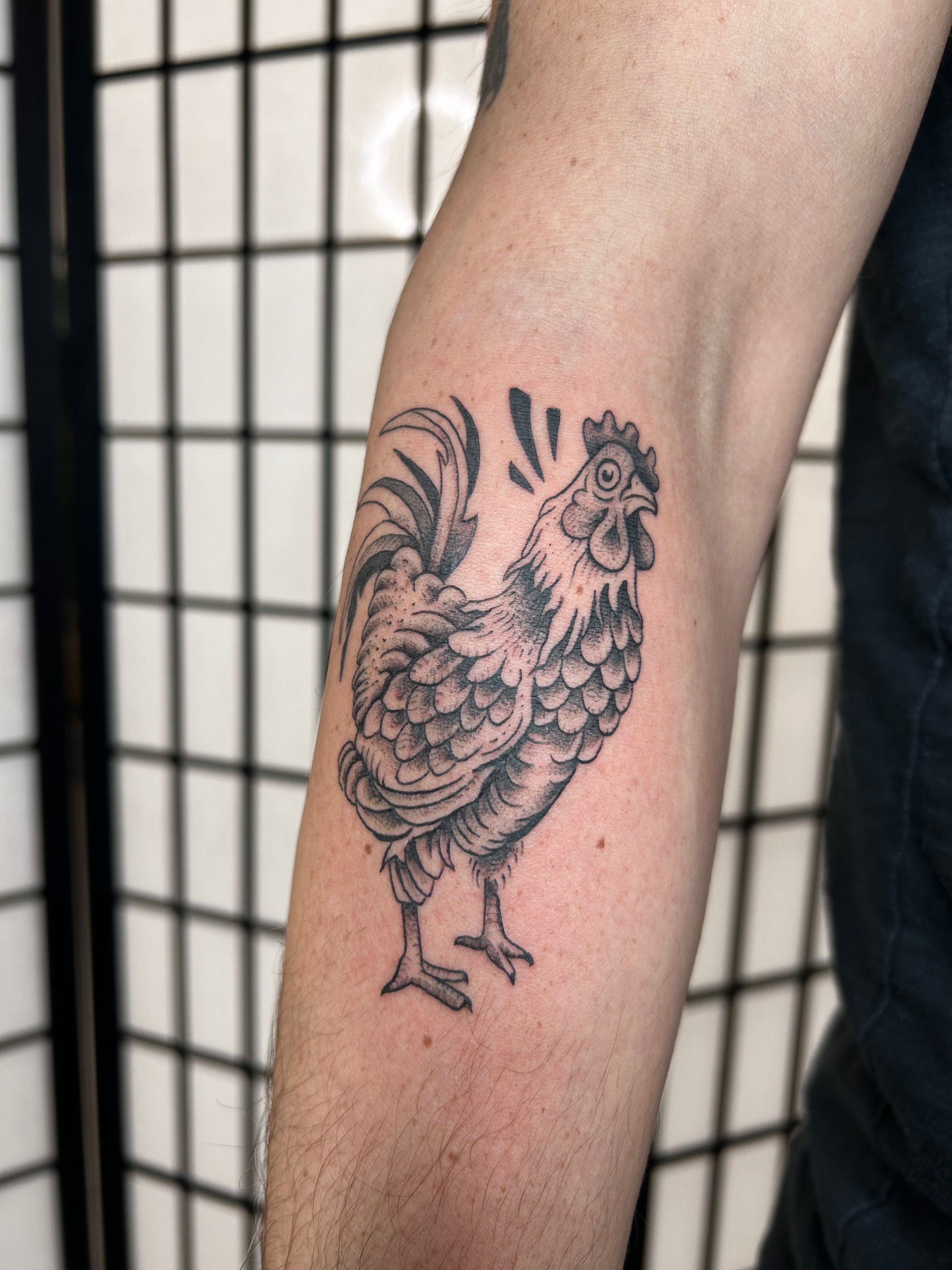 Traditional hen and chick by Nate - Skinny Buddha Tattoo | Facebook