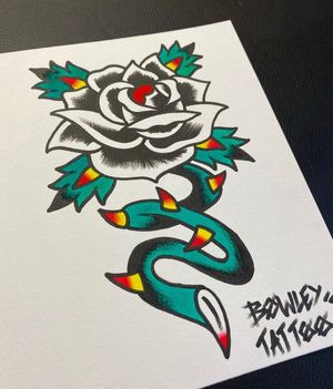 Traditional colour flash of a rose 