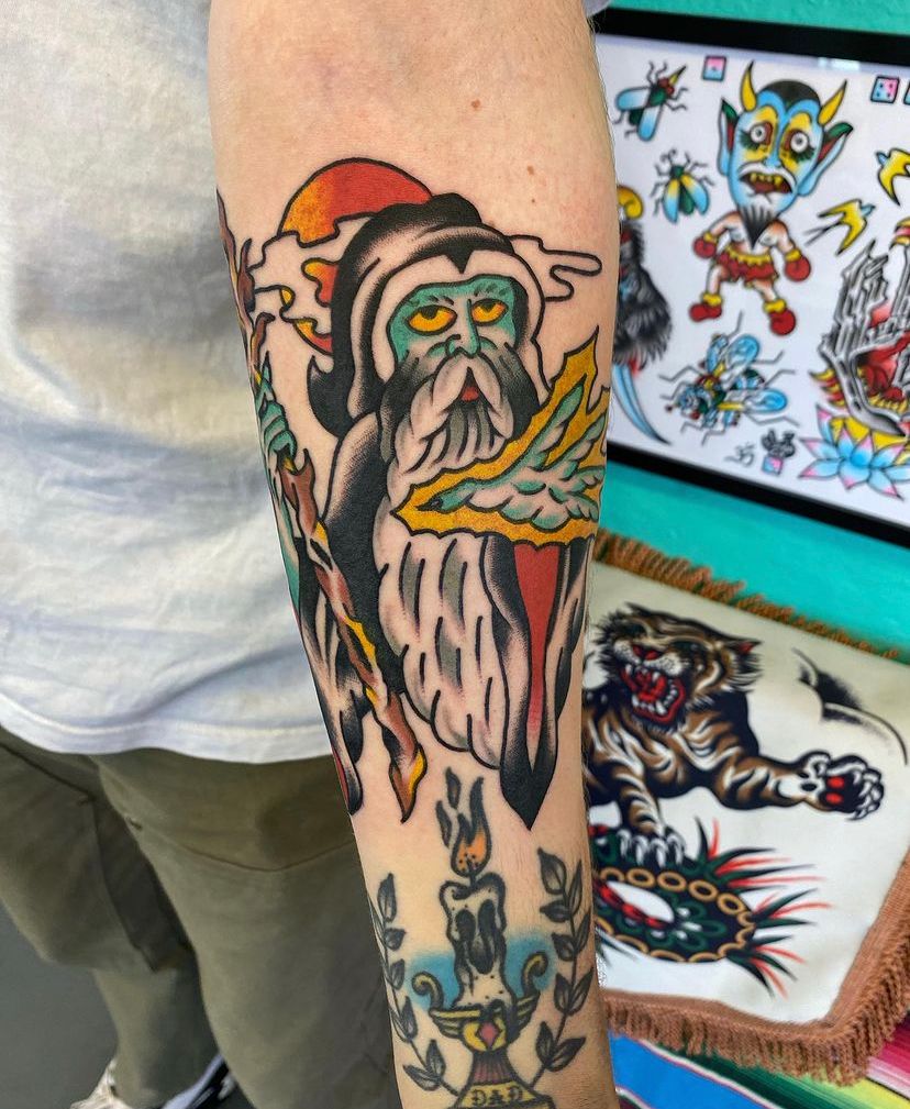 Wizard casting magic by @oldfield_tattoos made here @tomb_tattoo on  @image.ian Matt would love to do more like this: oldfieldtattoos@gma... |  Instagram