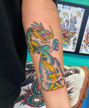 Traditional colour dragon monk from Greg Christian flash off the walls