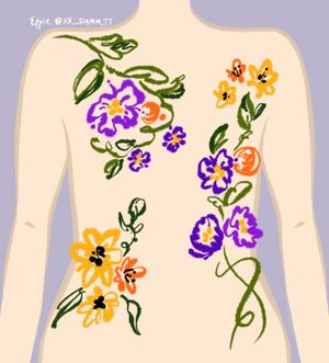 back piece ** floral tattoo design 