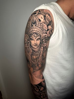 Asian themed sleeve tattoo