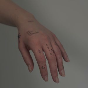 Fineline finger tattoos 