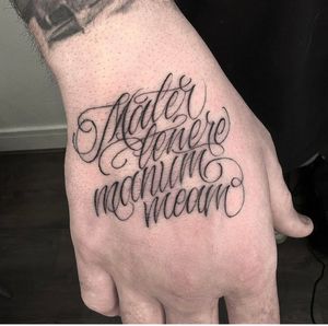 Get a timeless piece of small lettering art by the talented Sam Waiting. Perfect for a subtle and sophisticated tattoo.