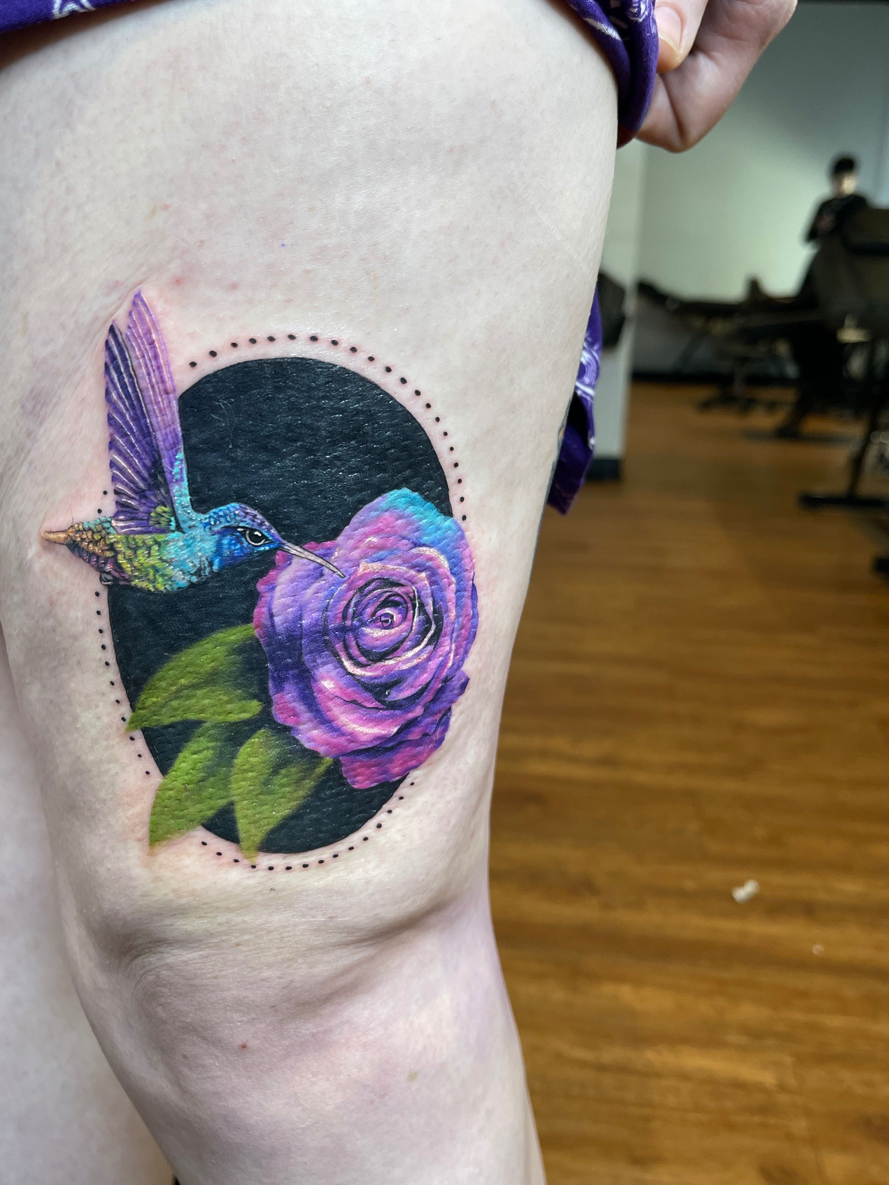 Mockingbird Tattoo Company - Really fun Rose and hummingbird tattoo from  the Tampa tattoo convention last weekend. Booking appointments for November  and December at Ink@mockingbirdtattoo.com or call the shop at 941 953-1873.  |