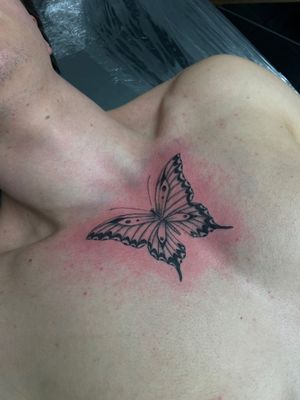 Get a stunning illustrative butterfly tattoo by talented artist Julia Bertholdi for a unique and beautiful addition to your body art collection.