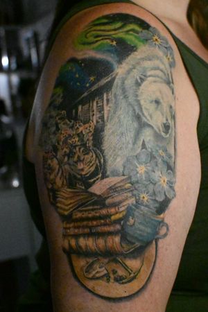 Color polar bear, Alaska tattoo 