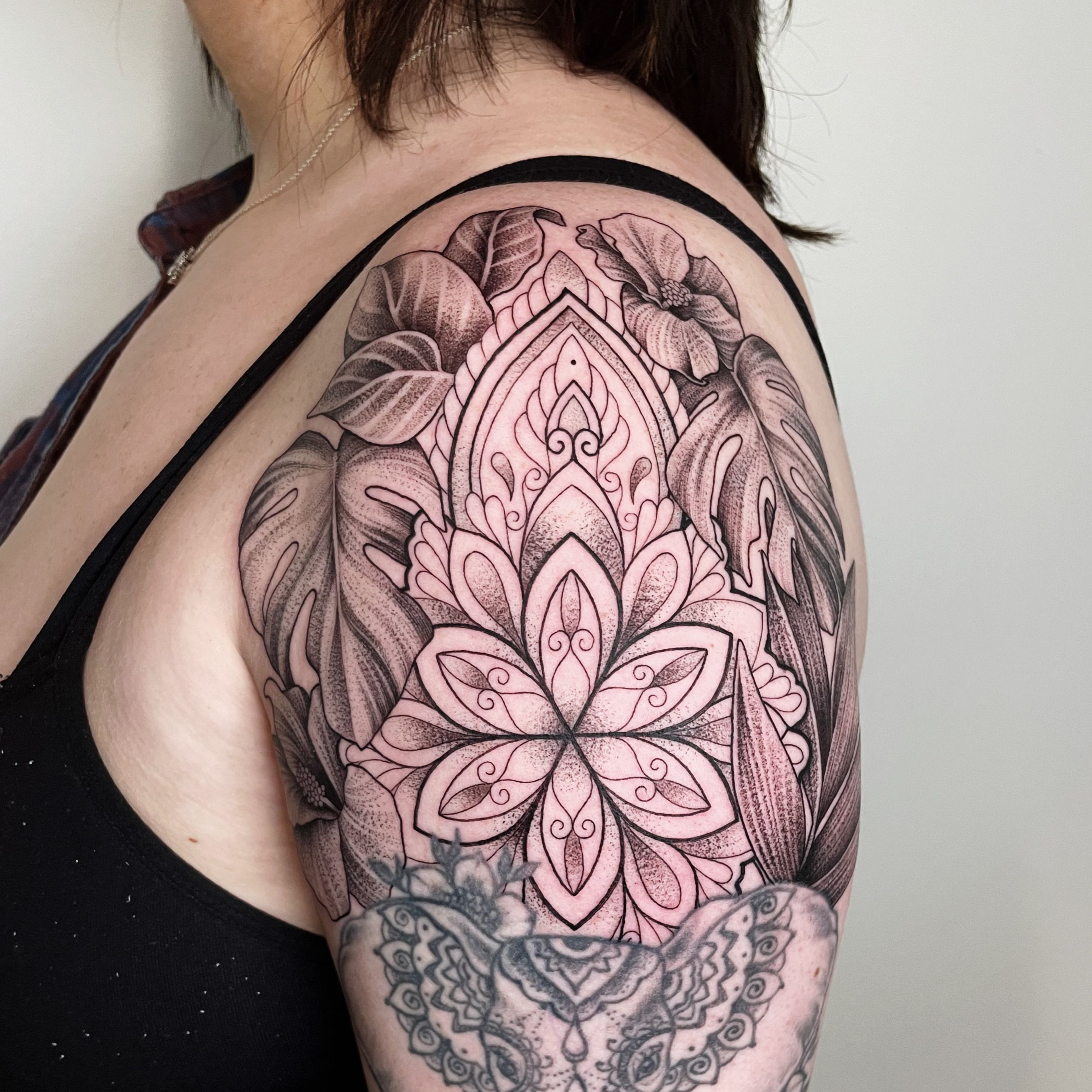 Mandala shoulder tattoo. Stylized flower design element. Vector Digital Art  by Pakpong Pongatichat - Fine Art America