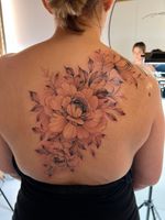 Peony Back Tattoo