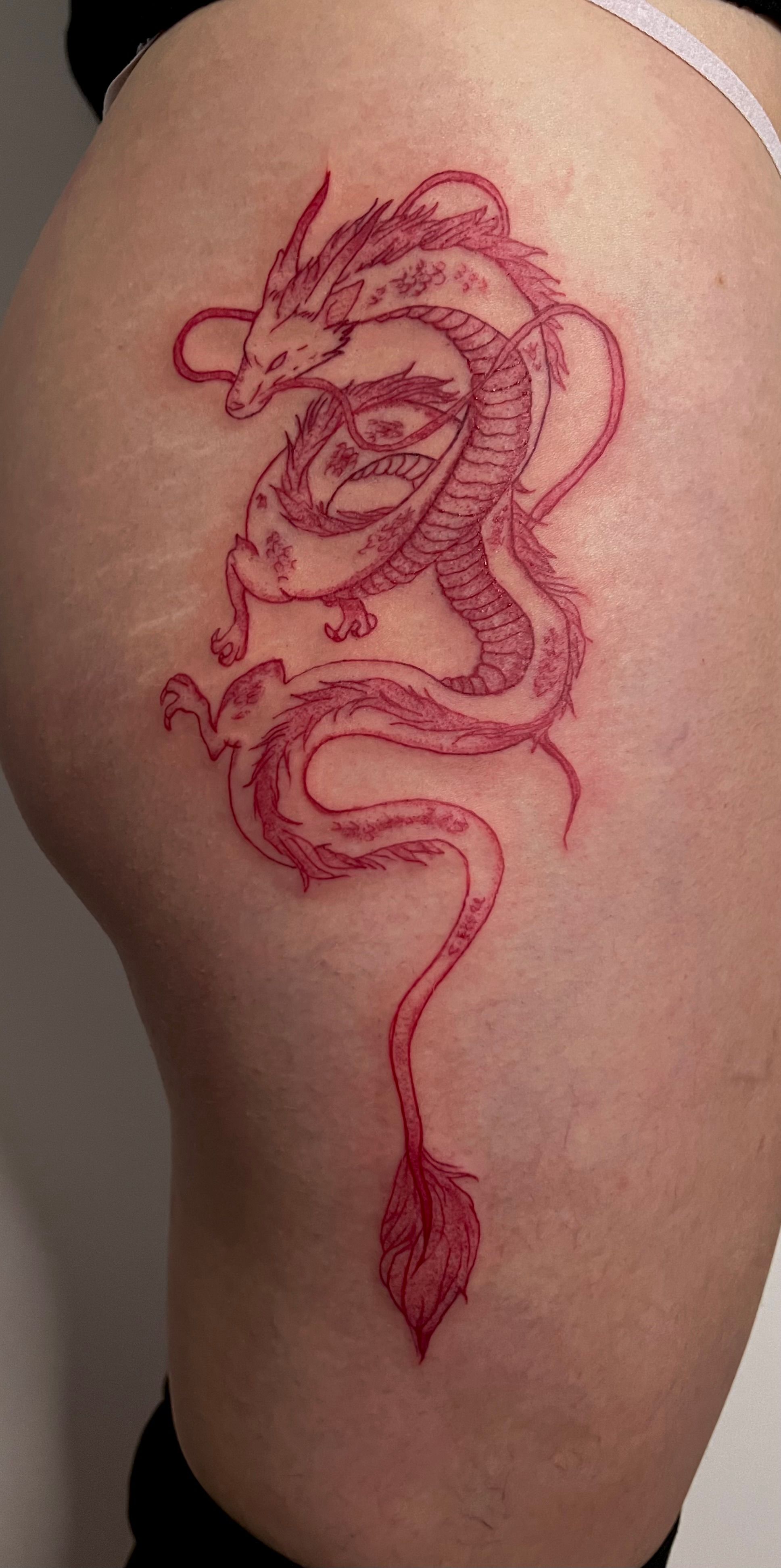 Red Dragon Tattoo On Neck by @emv_tattoos - Tattoogrid.net