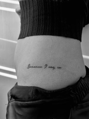 Get a small lettering tattoo done by the talented artist Oliver Soames for a subtle and stylish touch.
