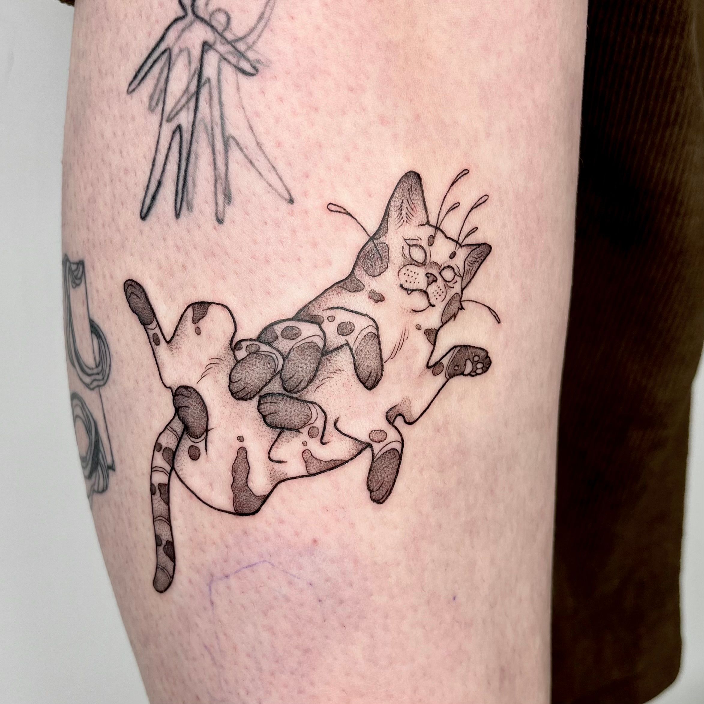 Tattoo tagged with: cat, japanese, mask, skull, food | inked-app.com