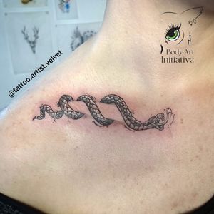 I had an amazing time designing and tattooing this snake tattoo for Netha 🐍 I'm looking forward to our next session 😁Snakes are often associated with transformation, rebirth, and healing due to their shedding of skin. They symbolize cycles of life, death, and renewal, reflecting the continuous process of personal growth and evolution.For bookings and Inquires contact Velvet on 060 714 6917