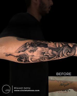 Cover up Tattoo done by Bhavesh Kalma at Circle Tattoo Pune 