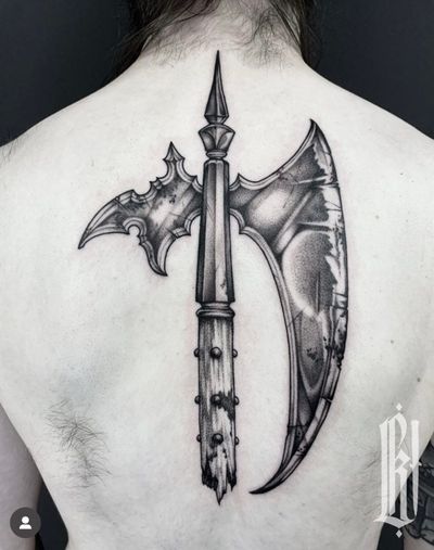 Blackwork medieval ax