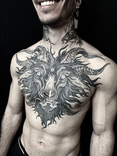 Dark goat front piece