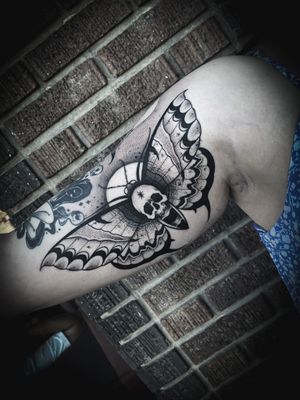 Death Moth Blackwork Tattoo