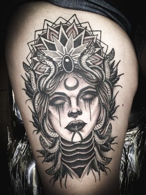 Medusa Tattoo with Geometric 