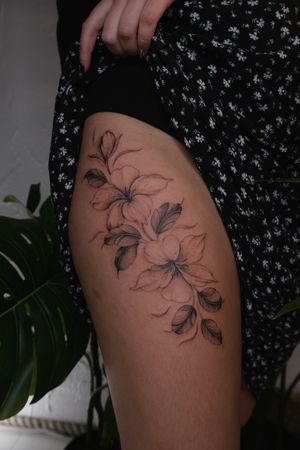 Lilies, done freehand