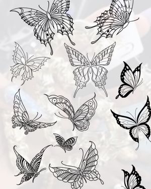 Fine line butterflies available to be tattooed