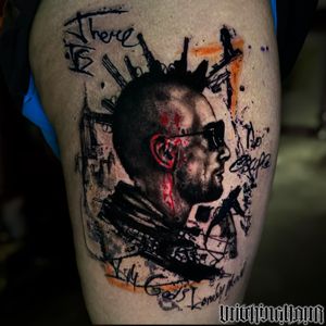 Taxi Driver Tribute Tattoo by Bobby Grey, #abstracttattoo, #abstractblackworktattoo #bobbygrey #tattooartistsamsterdam #abstractrealismtattoo #tempesttattooamsterdam 