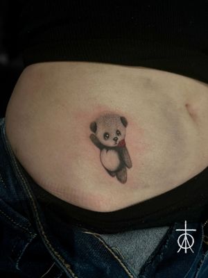Cute Fine Panda Tattoo by Claudia Fedorovici at Tempest Tattoo Studio in Amsterdam #customtattoo #cutetattoo #pandatattoo #finetattoo #finelinetattooartist #claudiafedorovici #tattooartistsamsterdam #tempesttattooamsterdam 
