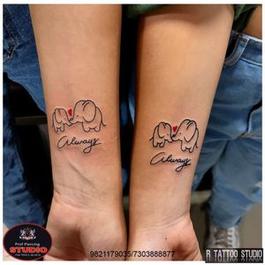 Elephant tattoos for sisters.. #elephant #sisters #always #sisterstattoo #siblingtattoo #babyelephants #love #bond #sisterhood #family #familytattoo #bestie #same #things #lovebond #family #elephants #minimaltattoo #hearttattoo #tattoo #tattoo #tattooed #tattooing #art #artist #rtattoo #rtattoos #rtattoostudio #ghatkopar #ghatkoparwest #mumbai #india